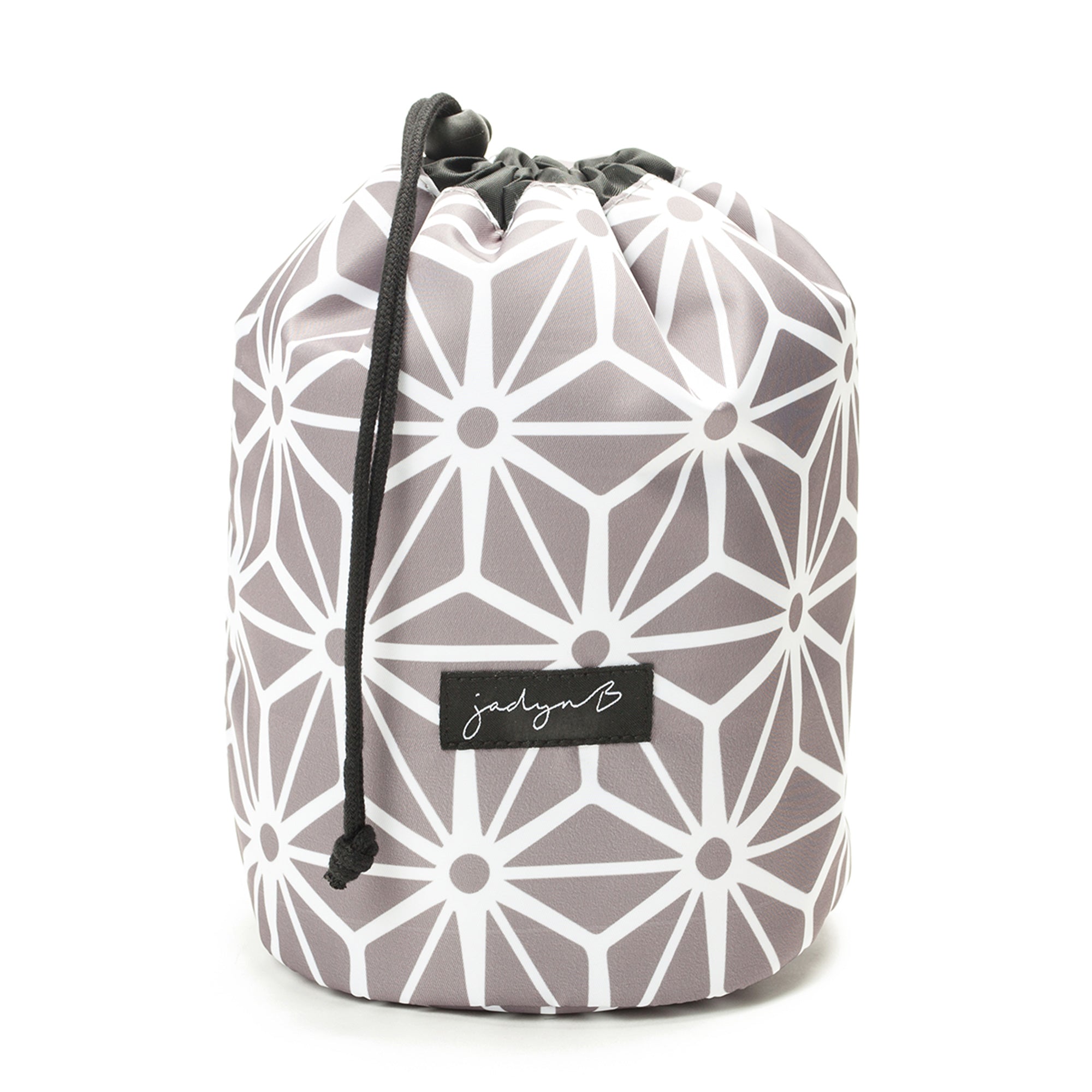 cinch top makeup travel bag Cosmetic Cinch Geometric Gray