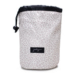 cosmetic cinch bag desert leopard extended front view makeup travel organizer