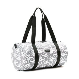 
                  
                    barrel duffle geometric gray side view gym weekender bag
                  
                
