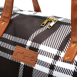 
                  
                    luna weekender plaid front detail view travel duffel
                  
                